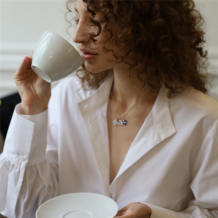 Collana con carta di benedizione in pietra grezza irregolare naturale Olivenorma