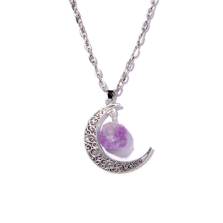 Collana con ciondolo in pietra naturale Olivenorma Silver Moon