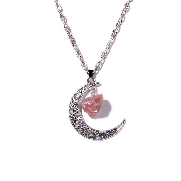 Collana con ciondolo in pietra naturale Olivenorma Silver Moon