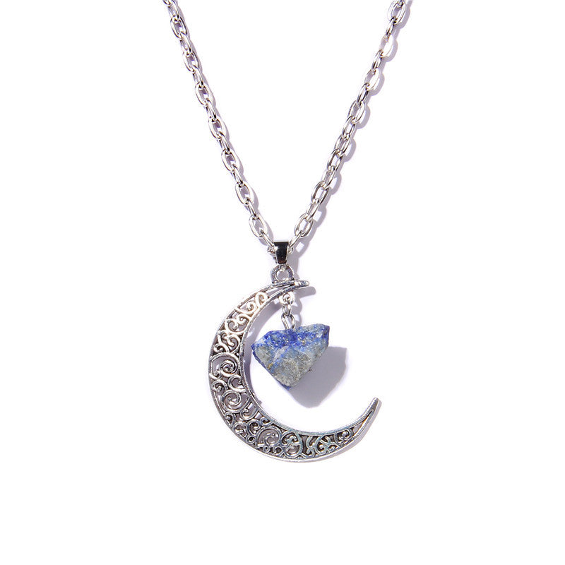 Collana con ciondolo in pietra naturale Olivenorma Silver Moon