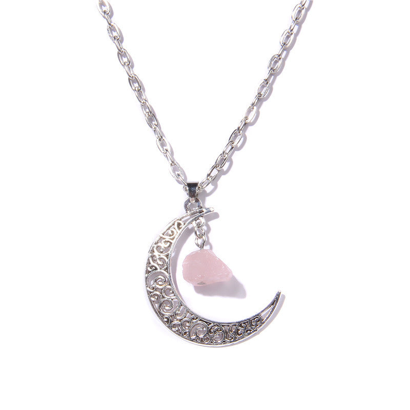 Collana con ciondolo in pietra naturale Olivenorma Silver Moon