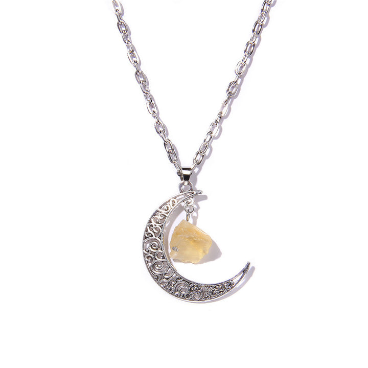 Collana con ciondolo in pietra naturale Olivenorma Silver Moon