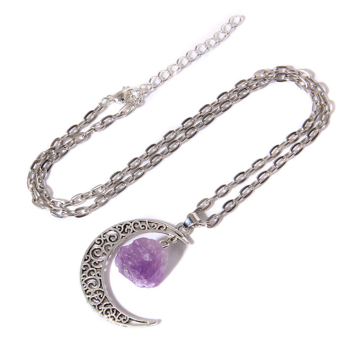 Collana con ciondolo in pietra naturale Olivenorma Silver Moon