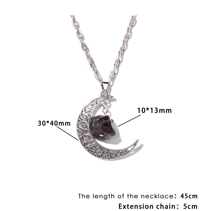Collana con ciondolo in pietra naturale Olivenorma Silver Moon