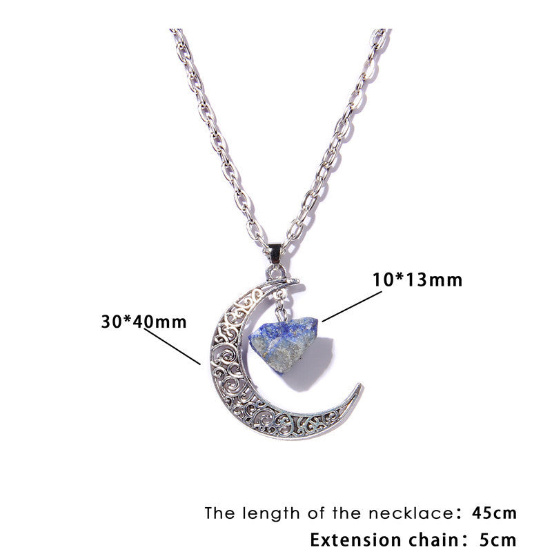 Collana con ciondolo in pietra naturale Olivenorma Silver Moon