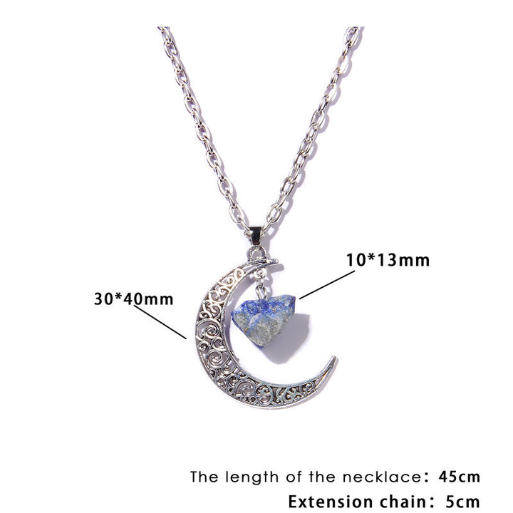 Collana con ciondolo in pietra naturale Olivenorma Silver Moon