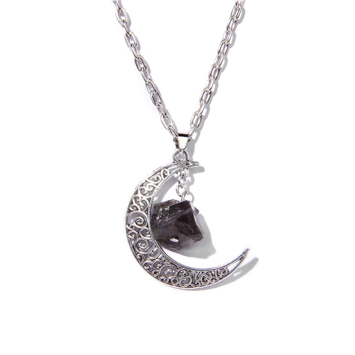 Collana con ciondolo in pietra naturale Olivenorma Silver Moon