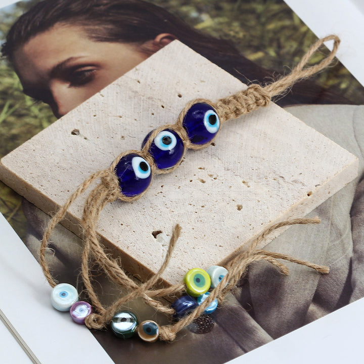 Ornamento pendente per auto con occhio malvagio in vetro blu Olivenorma