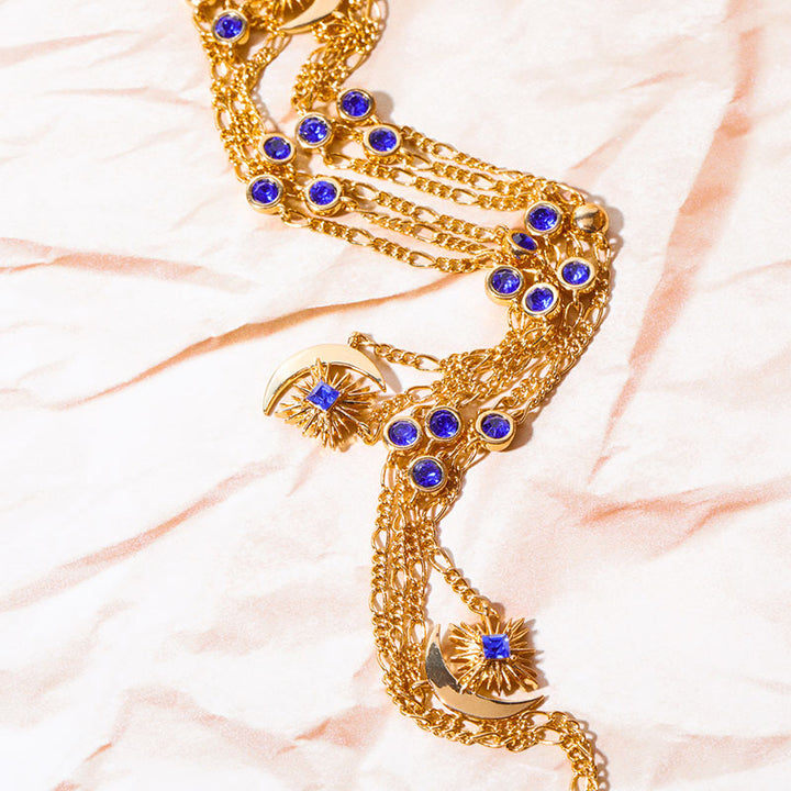 Olivenorma "Shine Inside" - Collana con zaffiro luna e stella 