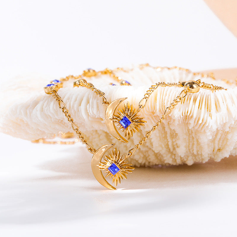 Olivenorma "Shine Inside" - Collana con zaffiro luna e stella 