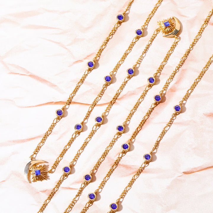 Olivenorma "Shine Inside" - Collana con zaffiro luna e stella 