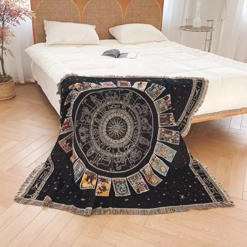 Olivenorma Tarocchi Carte Bussola Tessuto Boho Coperta Nappe Coperta