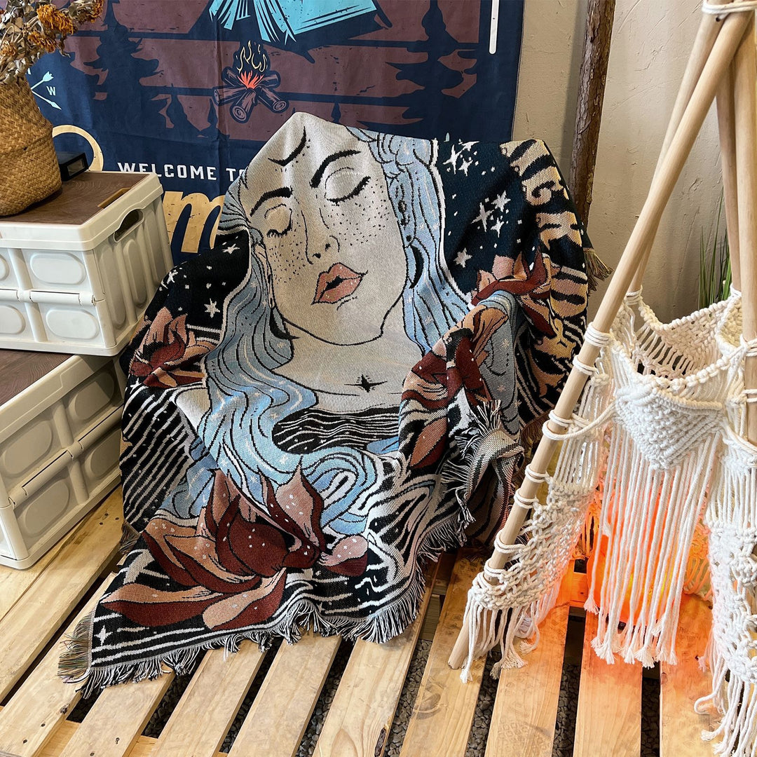 Olivenorma "Domani è un altro giorno" Coperta con frange intrecciate