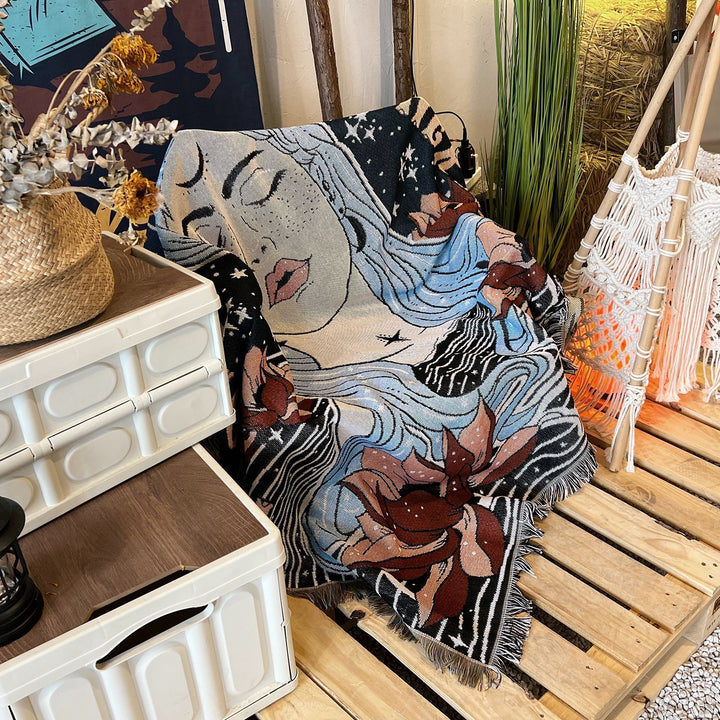 Olivenorma "Domani è un altro giorno" Coperta con frange intrecciate