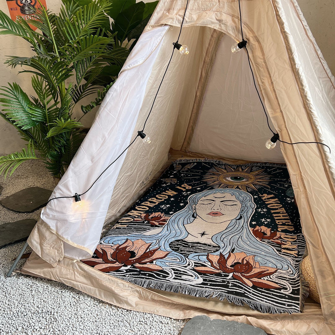 Olivenorma "Domani è un altro giorno" Coperta con frange intrecciate