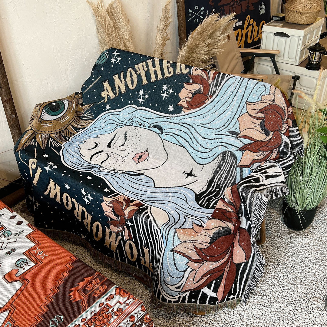 Olivenorma "Domani è un altro giorno" Coperta con frange intrecciate