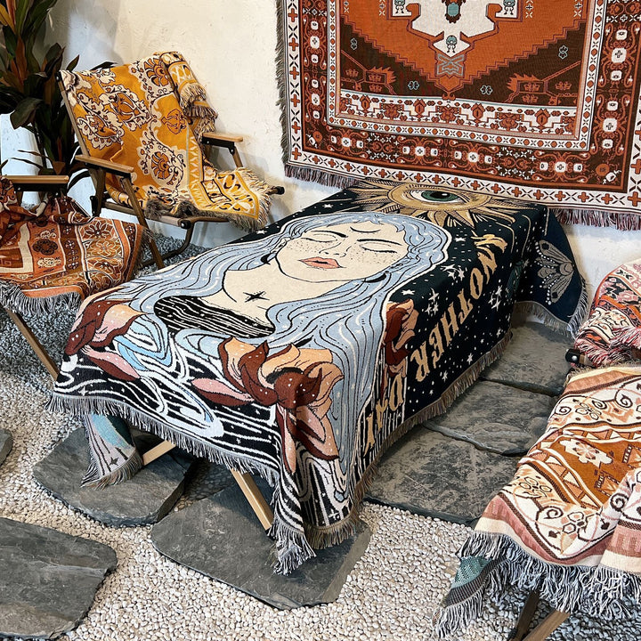 Olivenorma "Domani è un altro giorno" Coperta con frange intrecciate