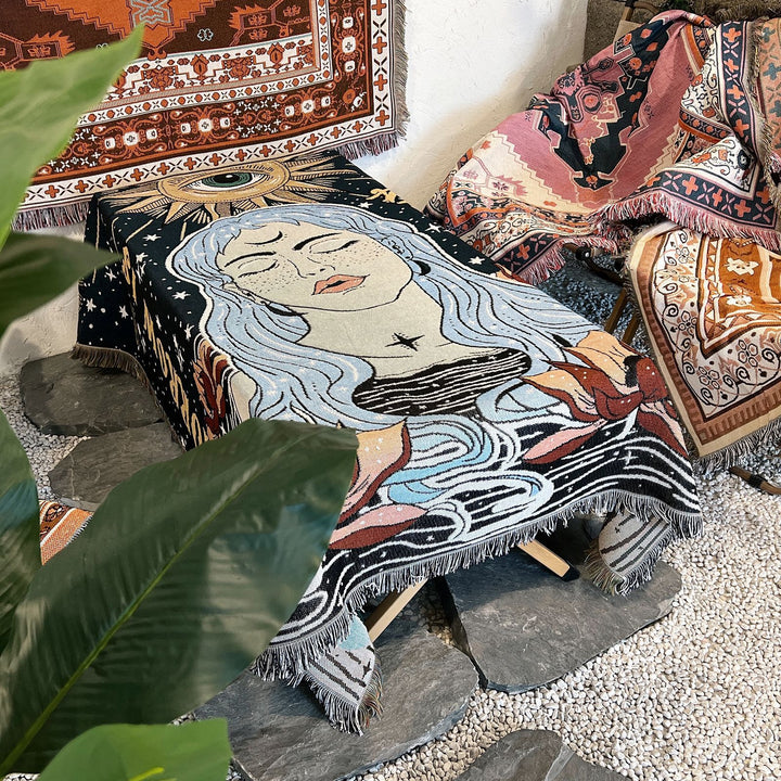 Olivenorma "Domani è un altro giorno" Coperta con frange intrecciate