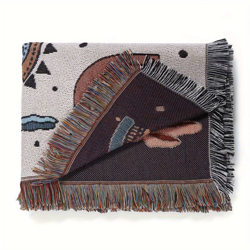 Olivenorma Crystal Rainbow Cactus Coperta Bohemien in nappa intrecciata