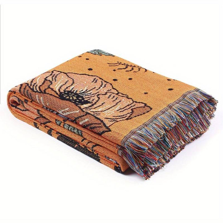 Olivenorma Orange Eye Moth Fiori Nappe Coperta Intrecciata