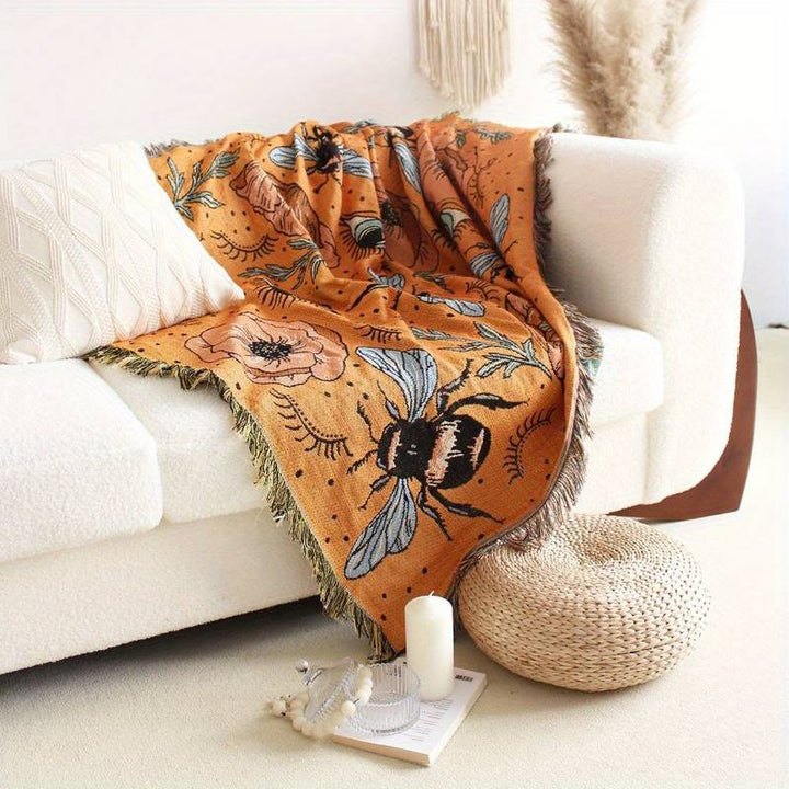 Olivenorma Orange Eye Moth Fiori Nappe Coperta Intrecciata