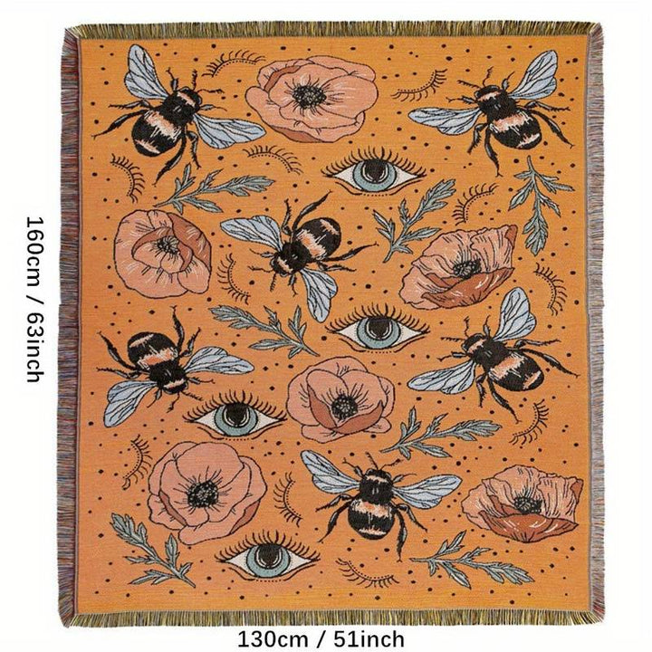 Olivenorma Orange Eye Moth Fiori Nappe Coperta Intrecciata