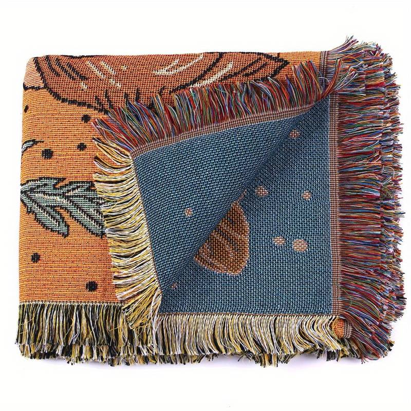 Olivenorma Orange Eye Moth Fiori Nappe Coperta Intrecciata