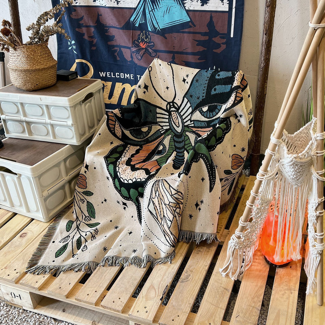 Coperta con nappa intrecciata a farfalla Olivenorma