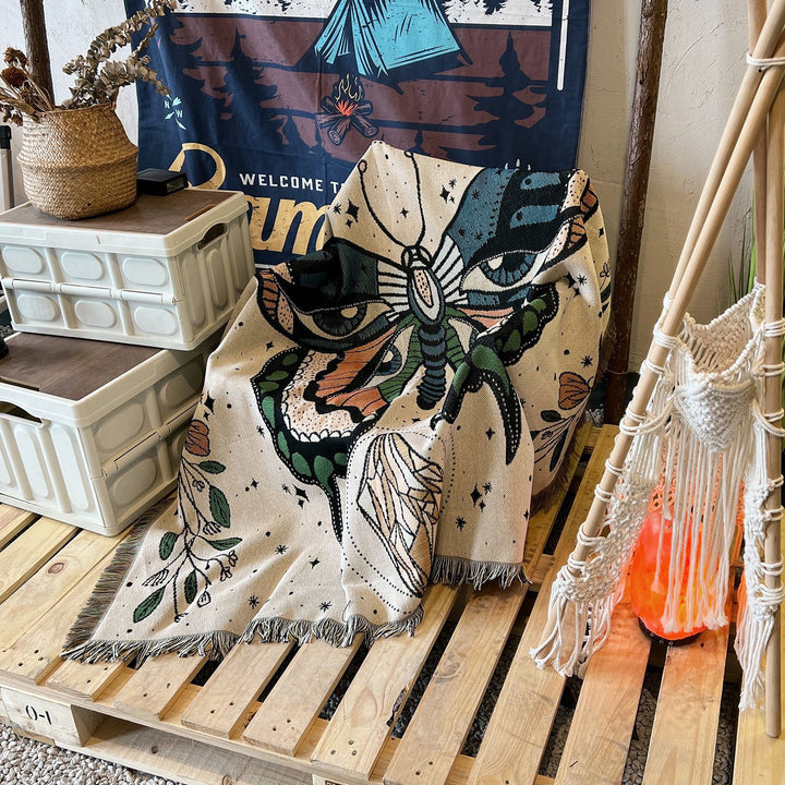 Coperta con nappa intrecciata a farfalla Olivenorma