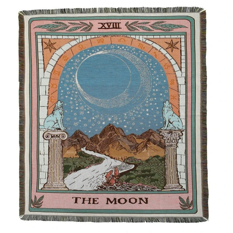 Olivenorma Tarocchi Carta "LA LUNA" Stampa Nappe Coperta Intrecciata