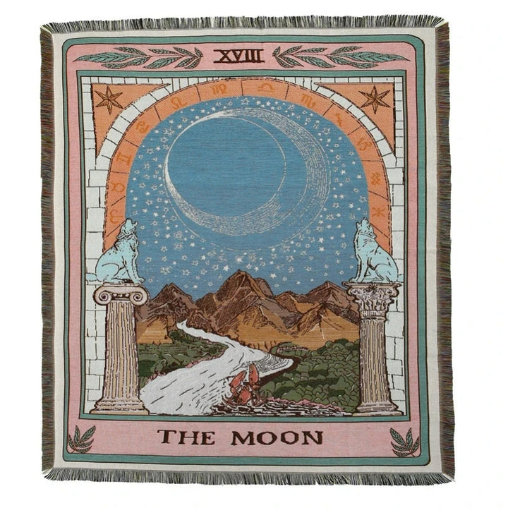 Olivenorma Tarocchi Carta "LA LUNA" Stampa Nappe Coperta Intrecciata