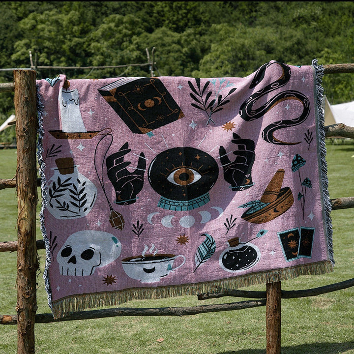 Olivenorma Tarocchi Occhio Magico Coperta Rosa Tessuto