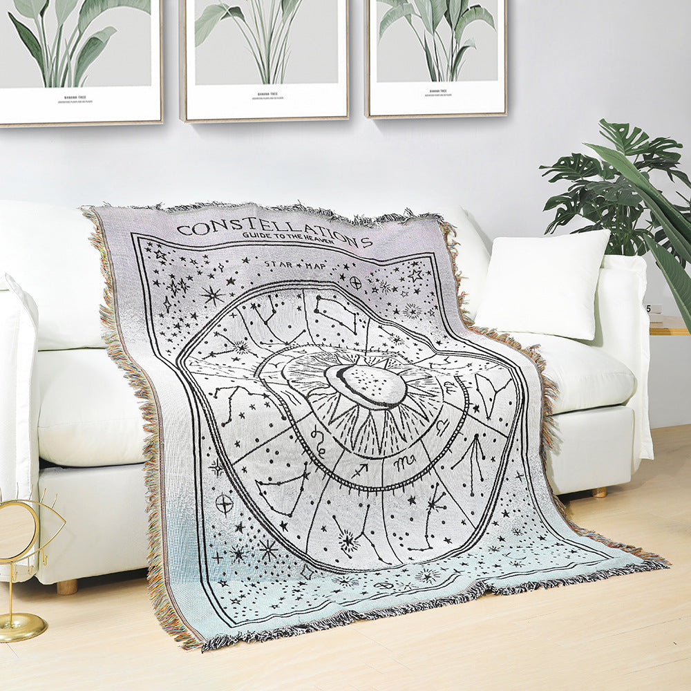 Coperta intrecciata con motivo a gradiente della costellazione zodiacale Olivenorma - image 2