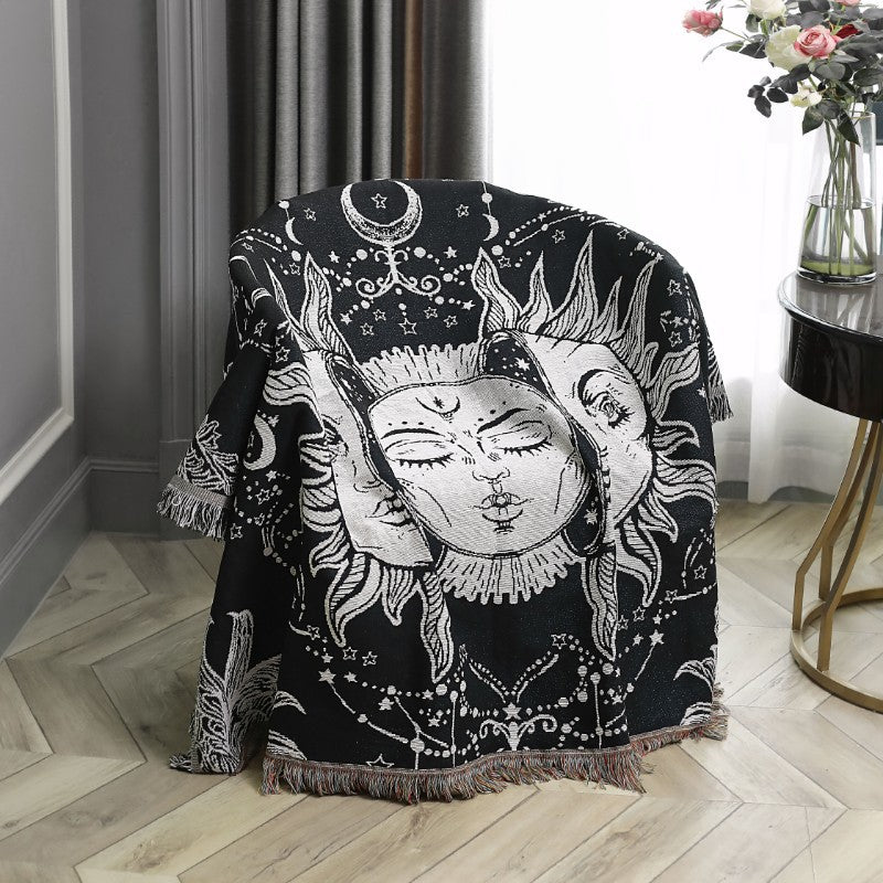 Olivenorma Three Sun Mood Face Nero Bianco Nappe Coperta Intrecciata - image 0