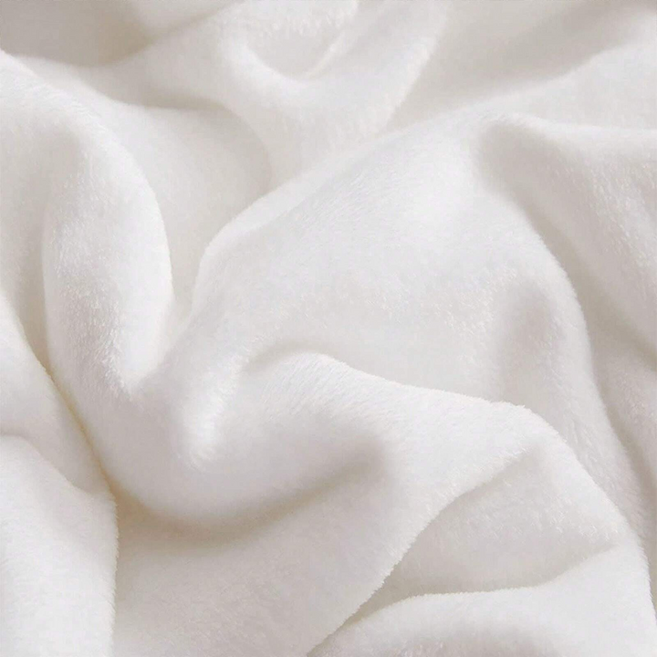 Olivenorma Coperta in flanella intrecciata Hamsa con occhio maligno bianco e blu