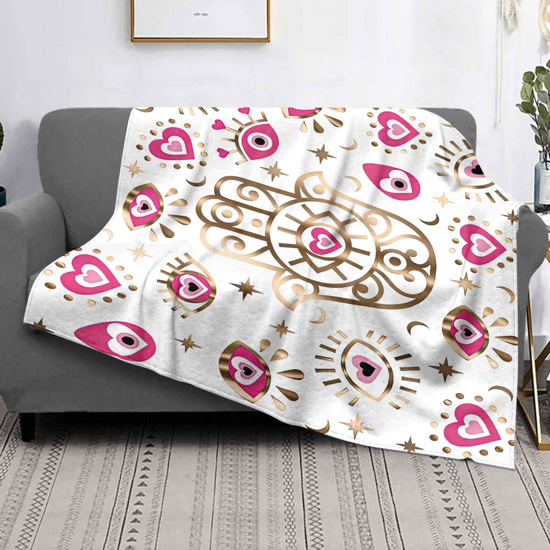 Olivenorma Evil Eye Hamsa 3D Coperta in flanella con stampa digitale