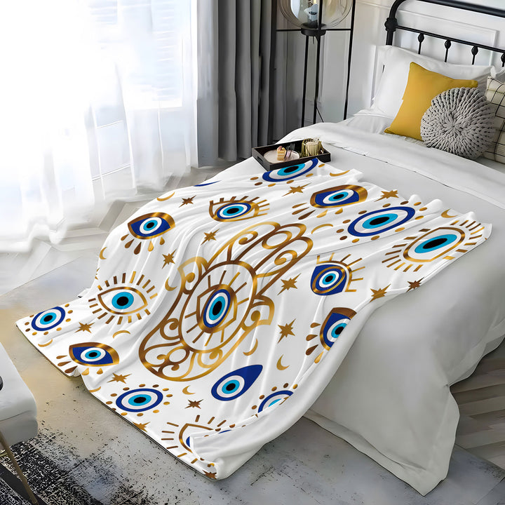 Olivenorma Evil Eye Hamsa 3D Coperta in flanella con stampa digitale