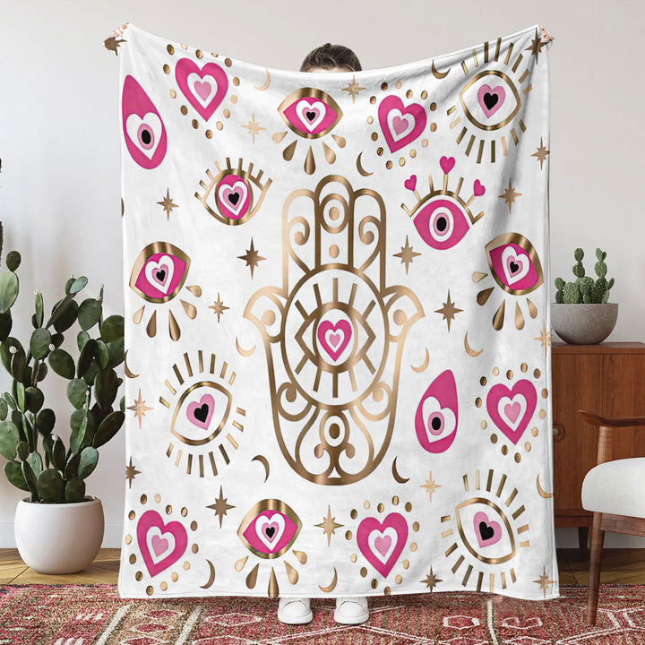 Olivenorma Evil Eye Hamsa 3D Coperta in flanella con stampa digitale