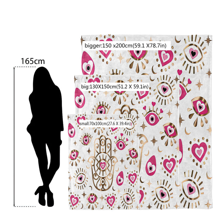 Olivenorma Evil Eye Hamsa 3D Coperta in flanella con stampa digitale