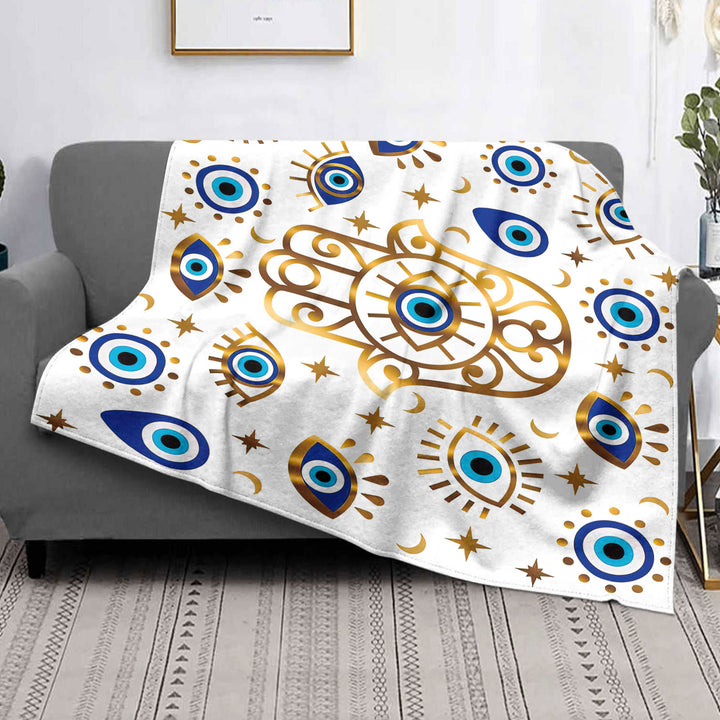Olivenorma Evil Eye Hamsa 3D Coperta in flanella con stampa digitale