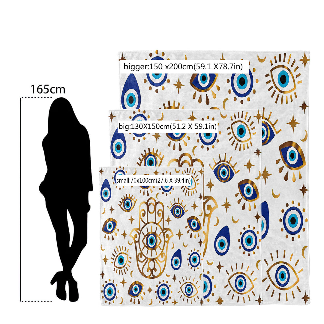 Olivenorma Evil Eye Hamsa 3D Coperta in flanella con stampa digitale