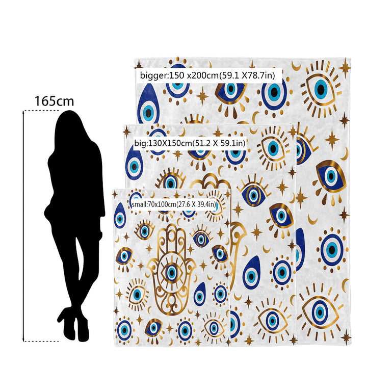 Olivenorma Evil Eye Hamsa 3D Coperta in flanella con stampa digitale