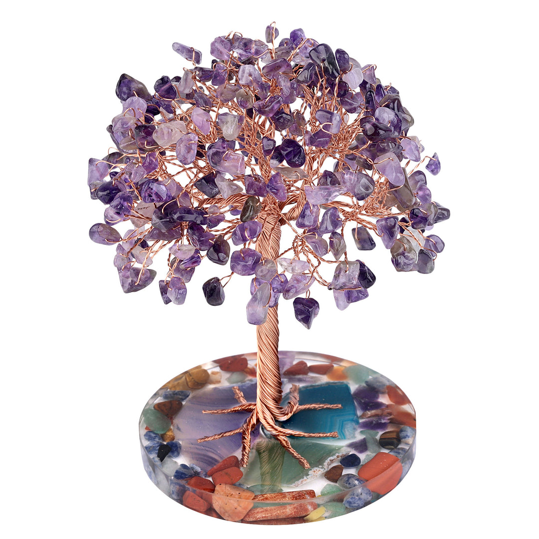 Olivenorma Agata rotonda Pezzo Base Cristallo curativo Feng Shui Albero 