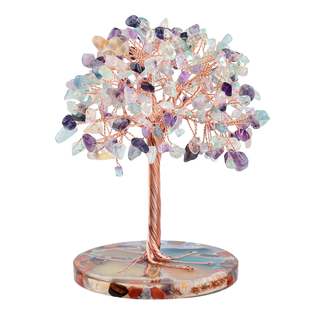 Olivenorma Agata rotonda Pezzo Base Cristallo curativo Feng Shui Albero 