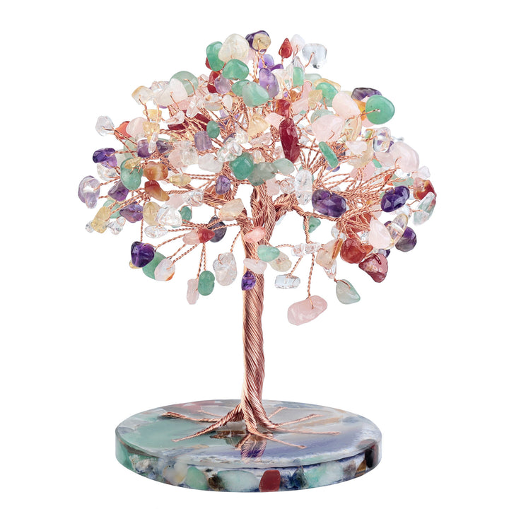 Olivenorma Agata rotonda Pezzo Base Cristallo curativo Feng Shui Albero 