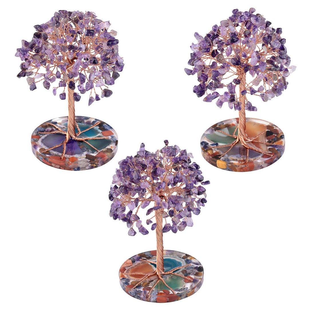 Olivenorma Agata rotonda Pezzo Base Cristallo curativo Feng Shui Albero 