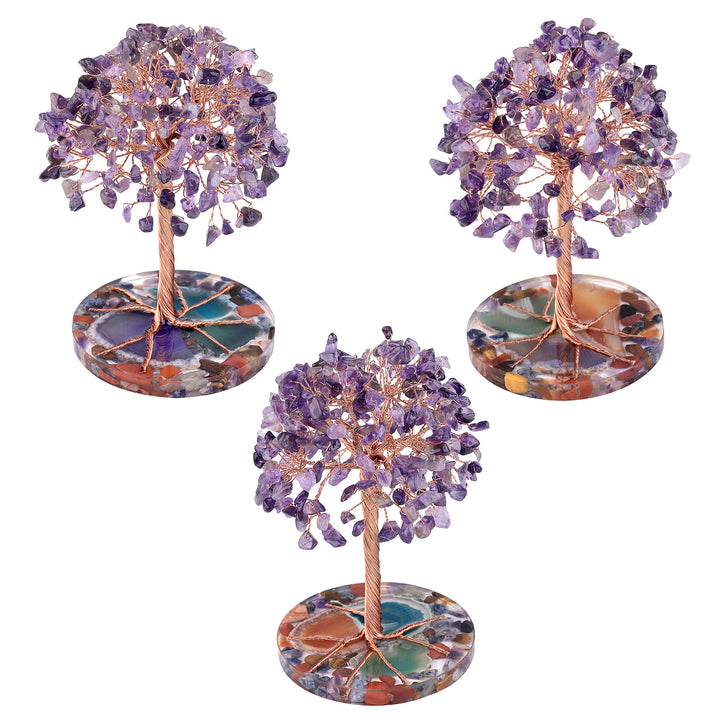 Olivenorma Agata rotonda Pezzo Base Cristallo curativo Feng Shui Albero 