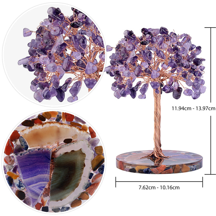 Olivenorma Agata rotonda Pezzo Base Cristallo curativo Feng Shui Albero 