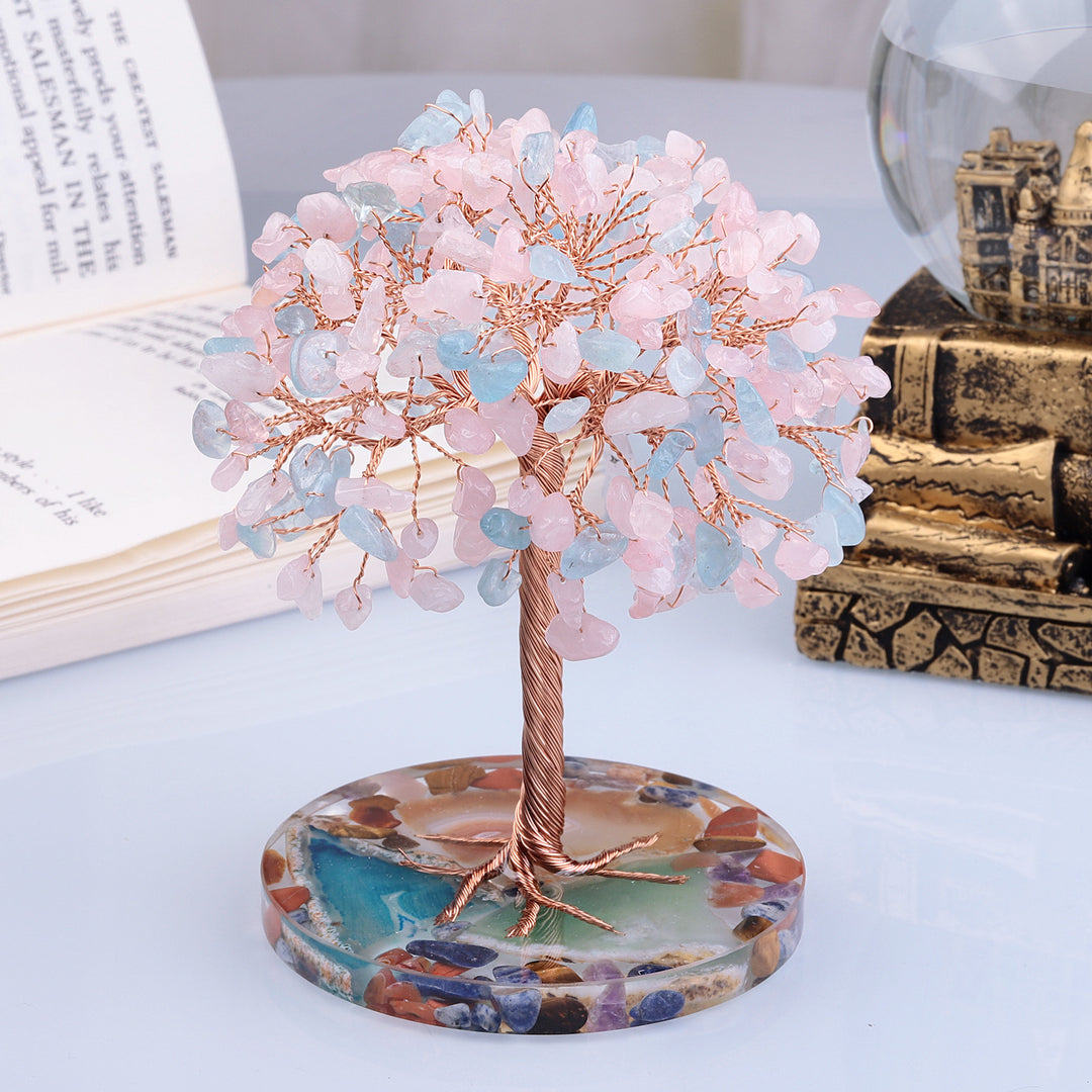 Olivenorma Agata rotonda Pezzo Base Cristallo curativo Feng Shui Albero 