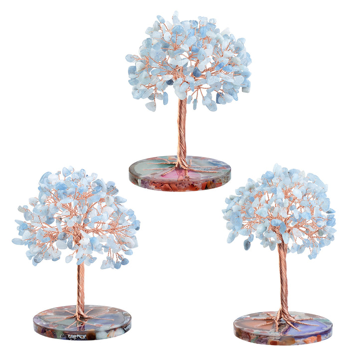 Olivenorma Agata rotonda Pezzo Base Cristallo curativo Feng Shui Albero 